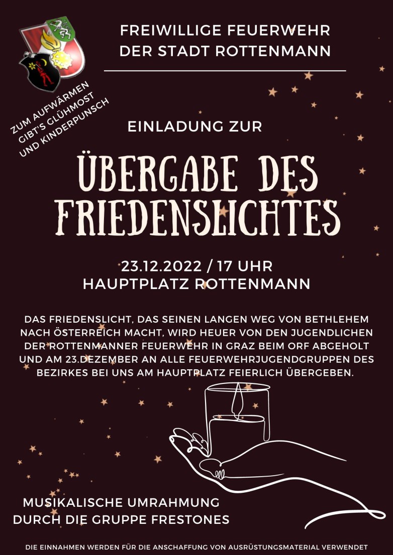 Fliedenslichtübergabe am 23.12.2022 - Hauptplatz Rottenmann