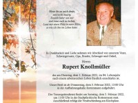 Ableben von Rupert Knollmüller